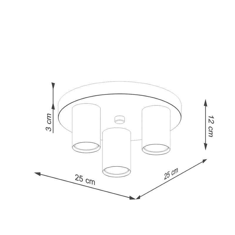 Plafond LAGOS 3P White – Modern ceiling lamp with three light sources