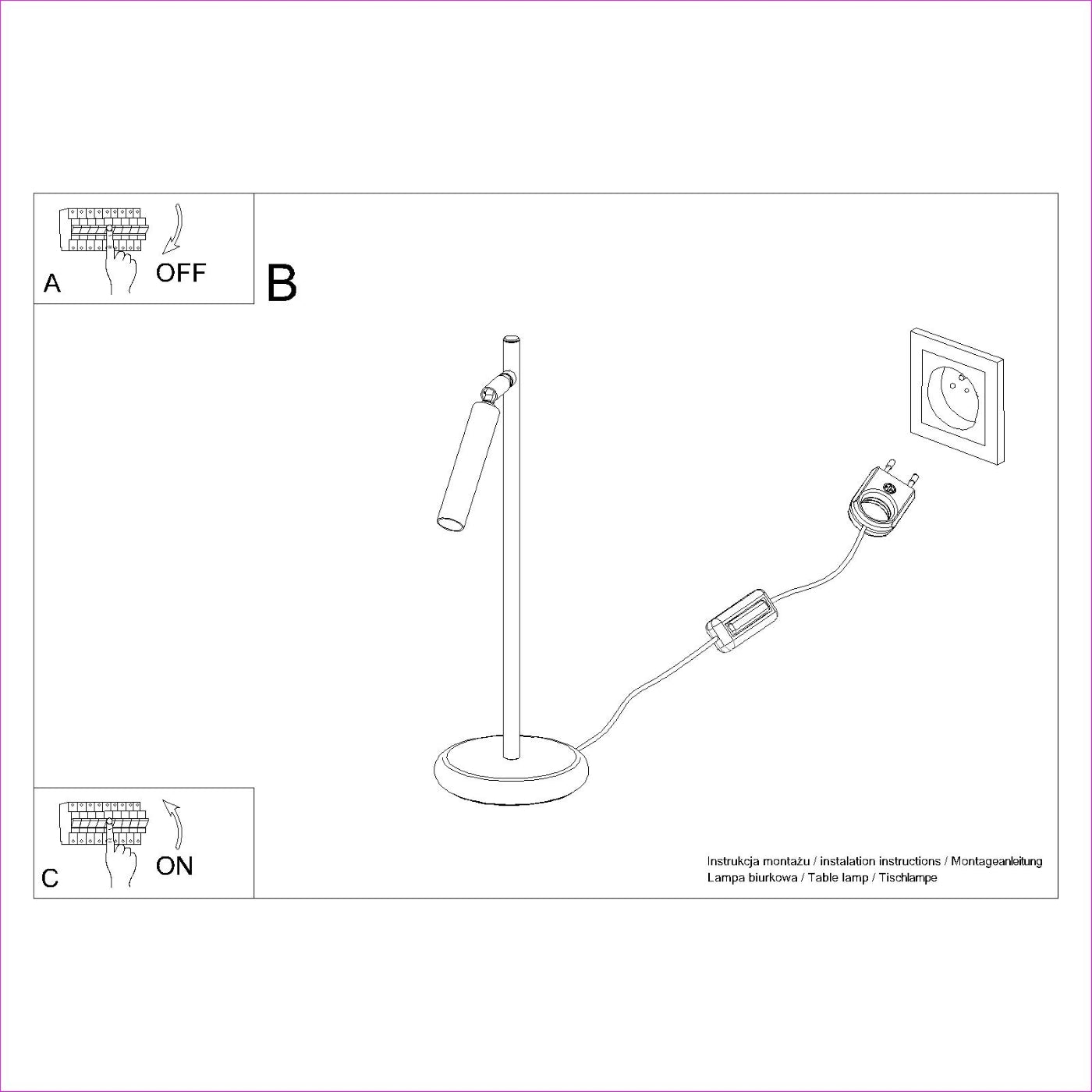 Tischlampe PASTELO Schwarz – Elegante Tischleuchte für stilvolle Akzente