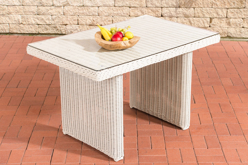 Polyrattan Esstisch La Gomera Klarglas 120/140/160 cm
