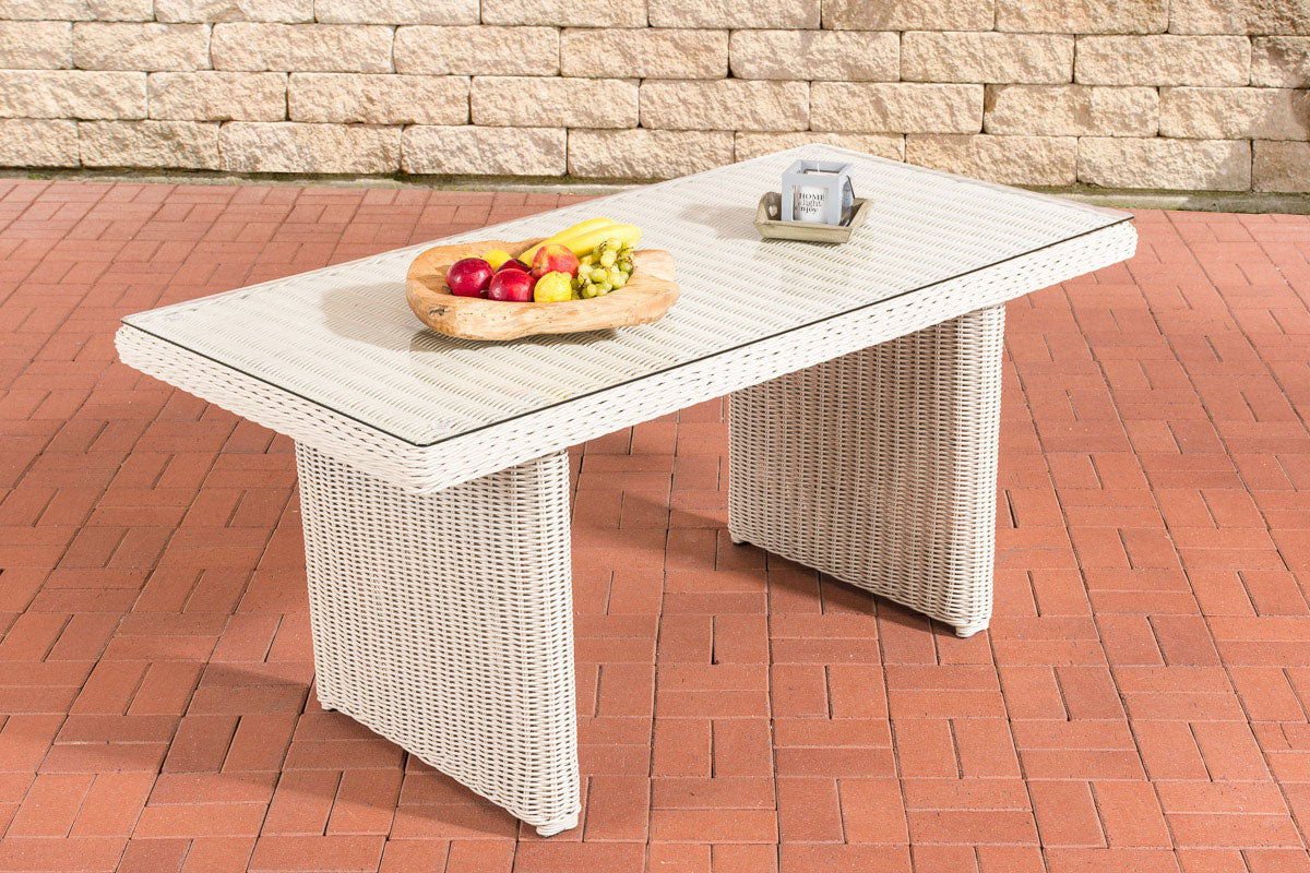 Polyrattan Esstisch La Gomera Klarglas 120/140/160 cm