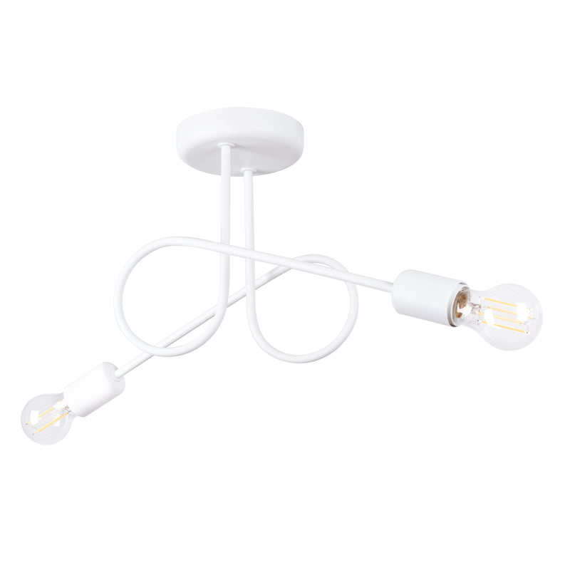 Chandelier LOOP 2 White – Minimalist ceiling chandelier with two light sources