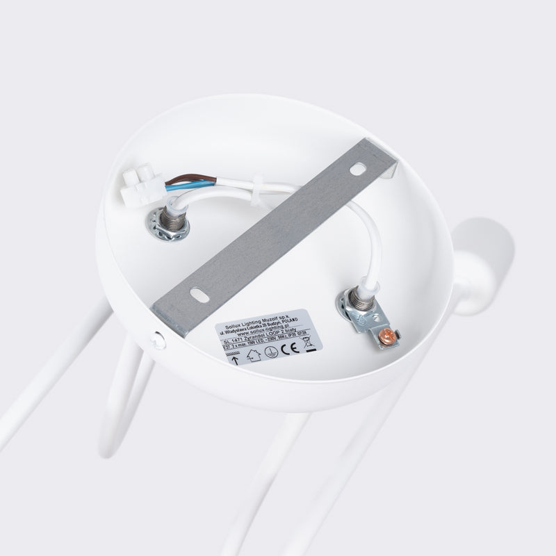 Chandelier LOOP 2 White – Minimalist ceiling chandelier with two light sources