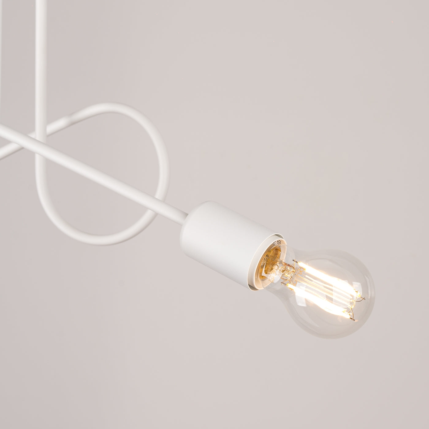 Chandelier LOOP 2 White – Minimalist ceiling chandelier with two light sources