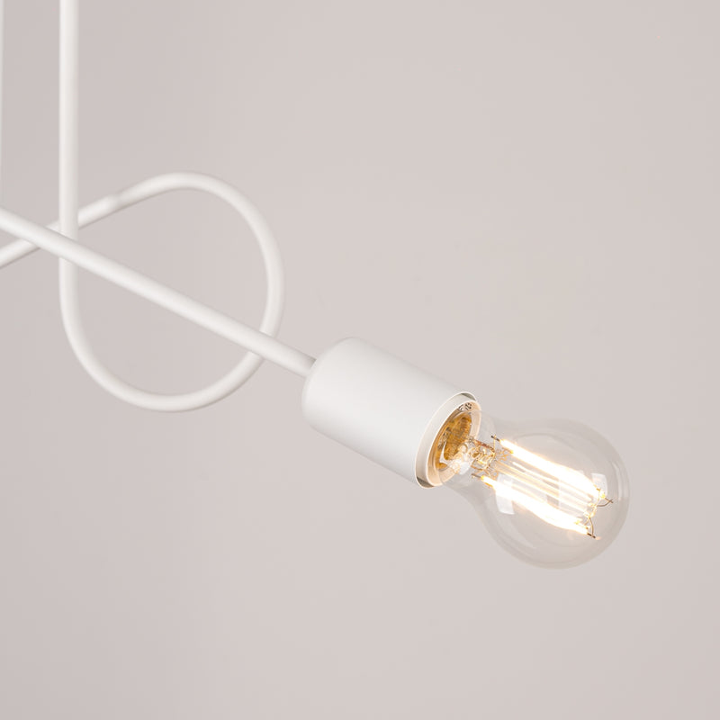 Chandelier LOOP 2 White – Minimalist ceiling chandelier with two light sources