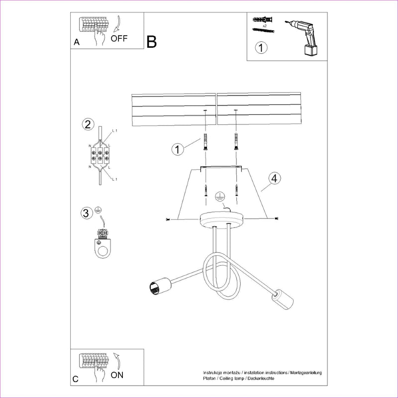 Chandelier LOOP 2 Black – Modern ceiling chandelier with timeless elegance