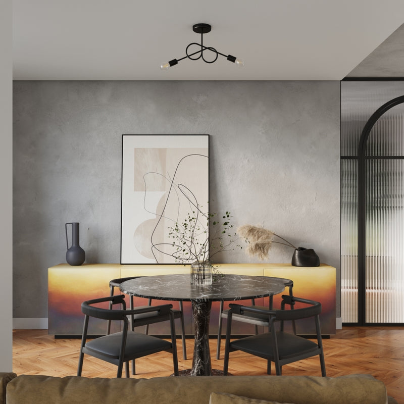 Chandelier LOOP 2 Black – Modern ceiling chandelier with timeless elegance