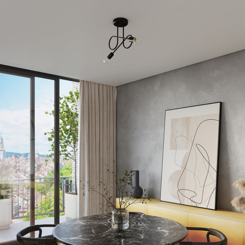 Chandelier LOOP 2 Black – Modern ceiling chandelier with timeless elegance