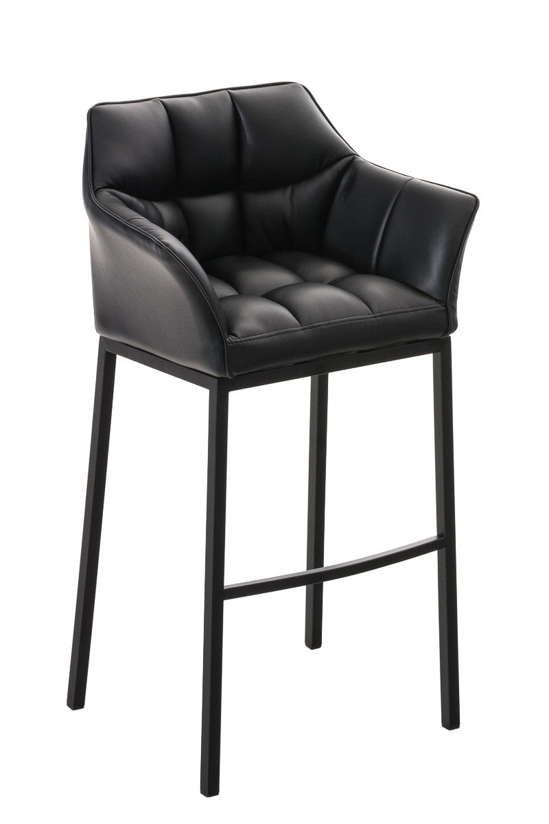 Damaso bar stool in faux leather with four-legged base
