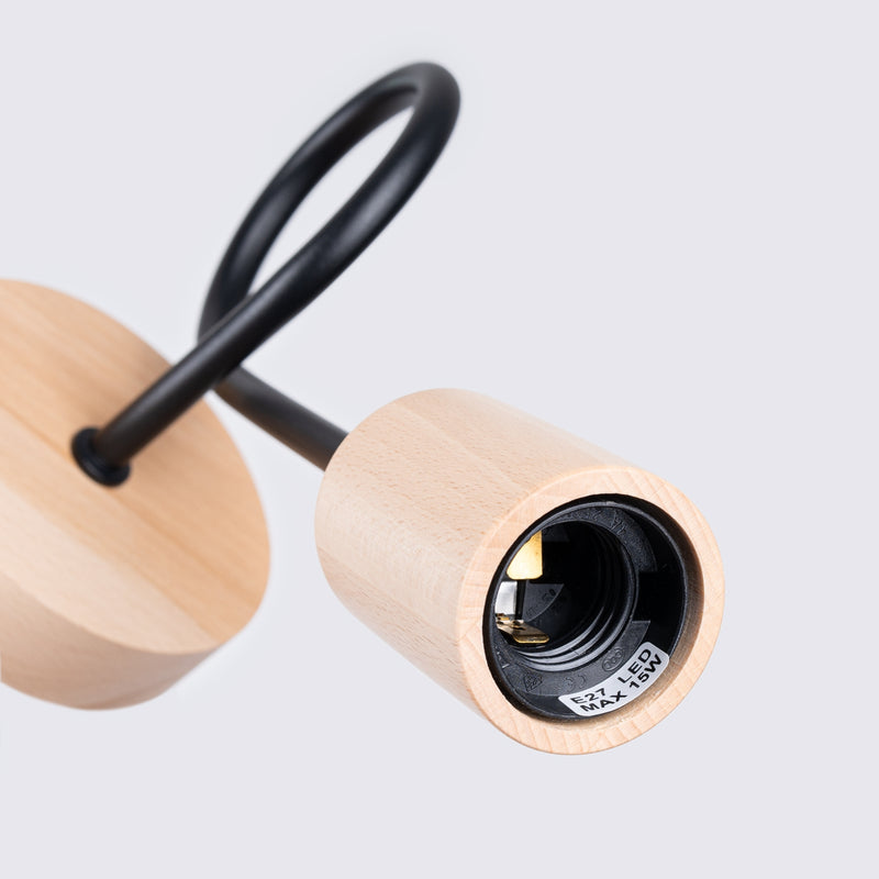 Wall lamp EMBER Black – Elegant wall lamp with wooden details