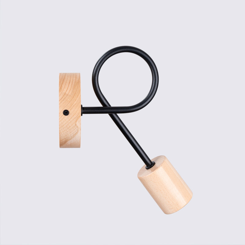 Wall lamp EMBER Black – Elegant wall lamp with wooden details