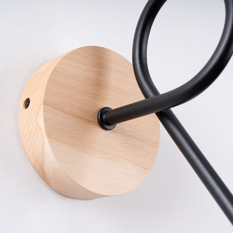 Wall lamp EMBER Black – Elegant wall lamp with wooden details