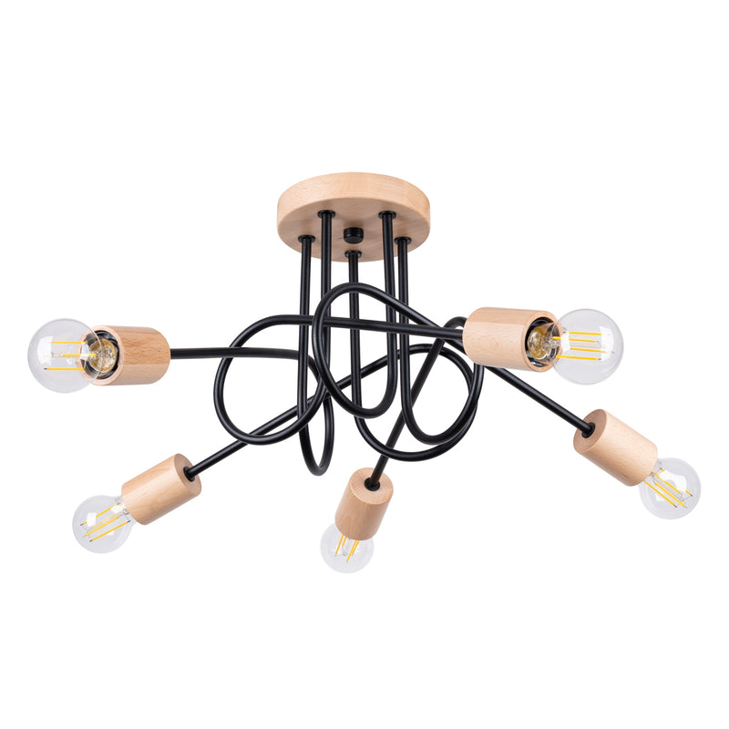 Chandelier EMBER 5 Black – Modern ceiling chandelier with five light sources