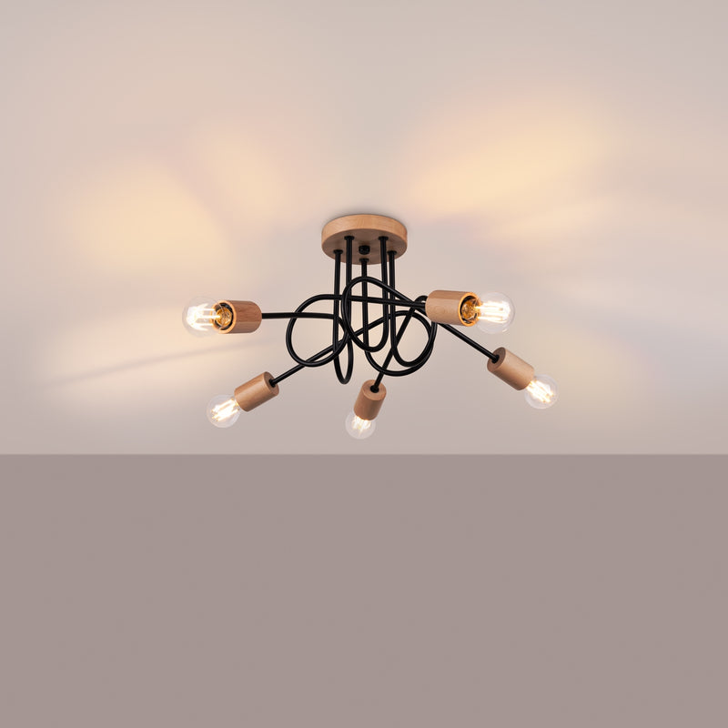 Chandelier EMBER 5 Black – Modern ceiling chandelier with five light sources