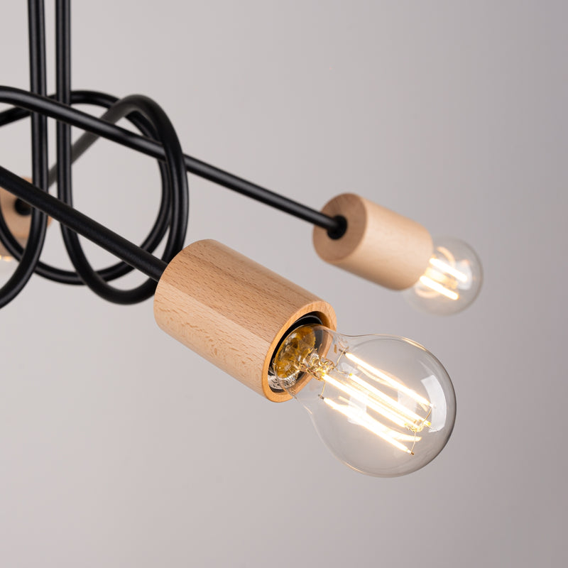 Chandelier EMBER 5 Black – Modern ceiling chandelier with five light sources