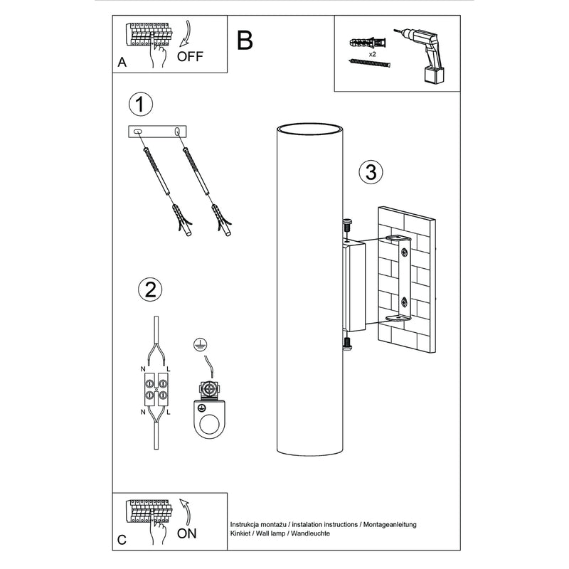 Wall light LAGOS 2 Beige – Modern wall lamp with two light sources
