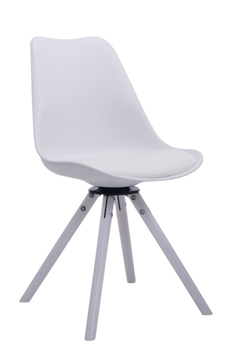 Visitor chair Troyes swivel imitation leather round