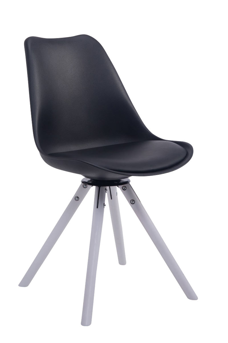 Visitor chair Troyes swivel imitation leather round