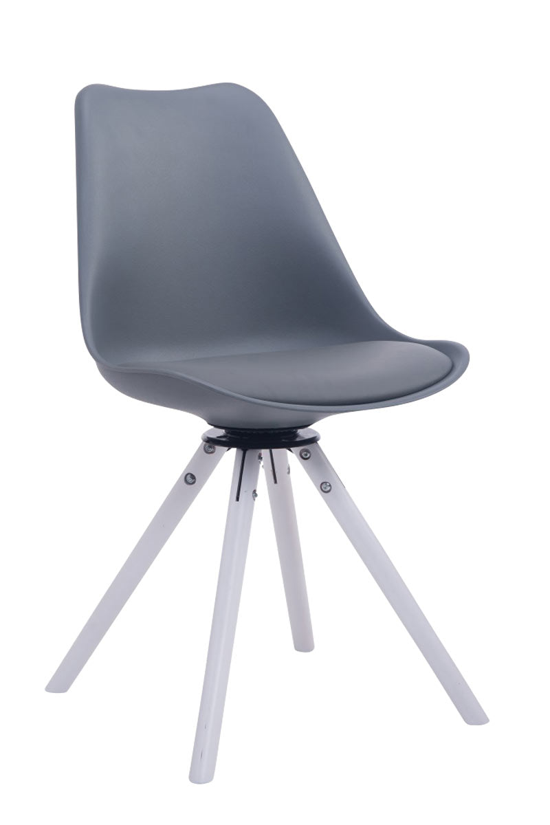 Visitor chair Troyes swivel imitation leather round