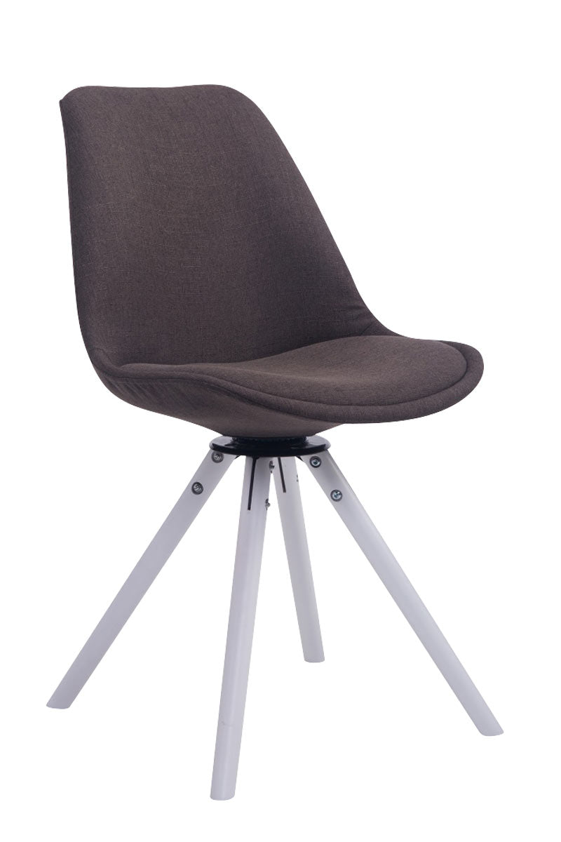 Visitor chair Troyes swivel fabric round