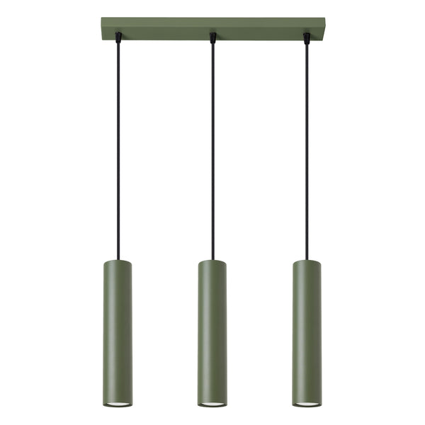 Pendelleuchte LAGOS 3L olivgrün – Elegante Hängeleuchte mit drei Lichtquellen