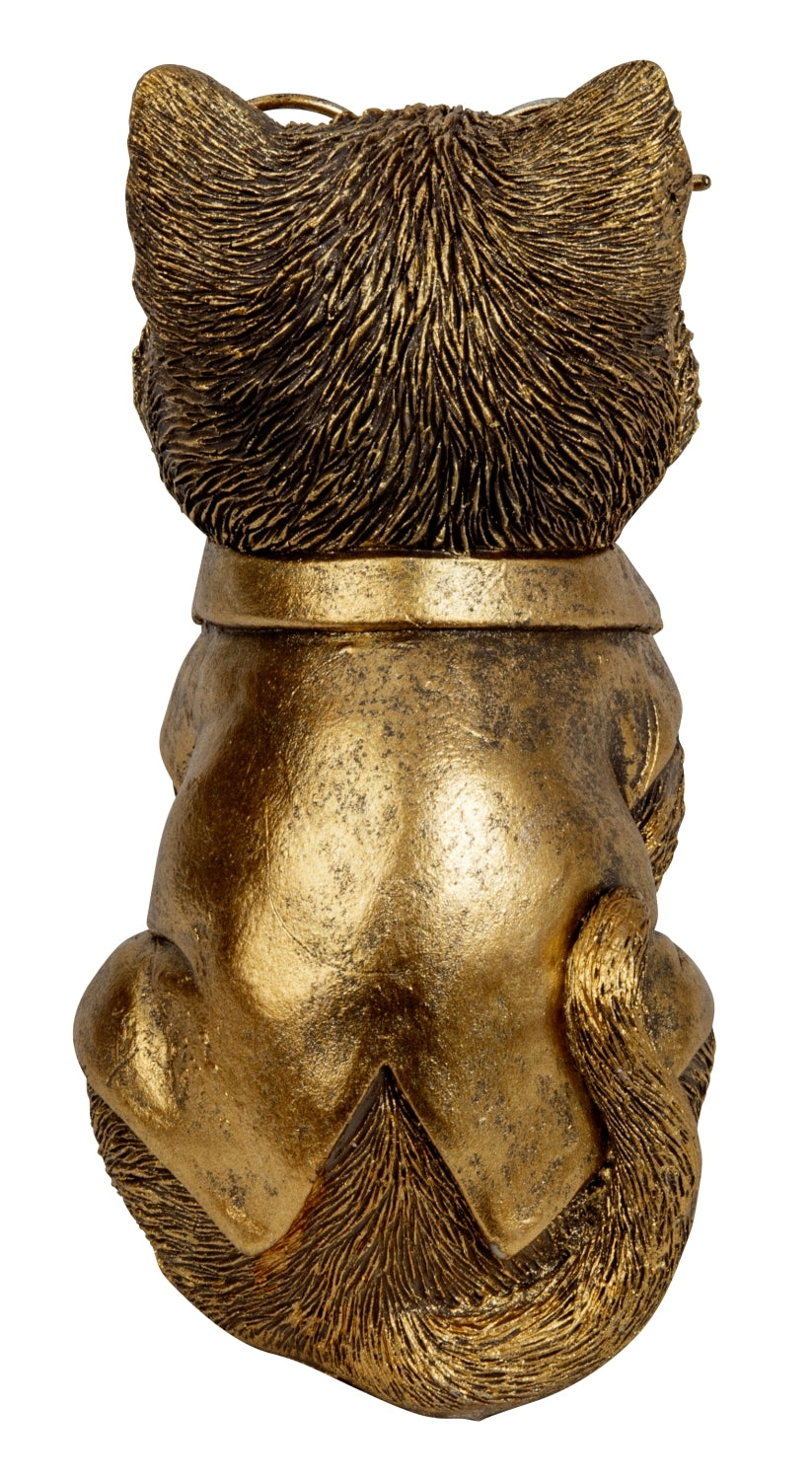 Dekofigur Katze Bravino Gold mit Brille