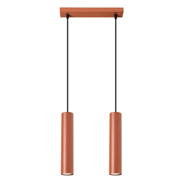 Pendant light LAGOS 2 brick red – Modern pendant light with two light sources