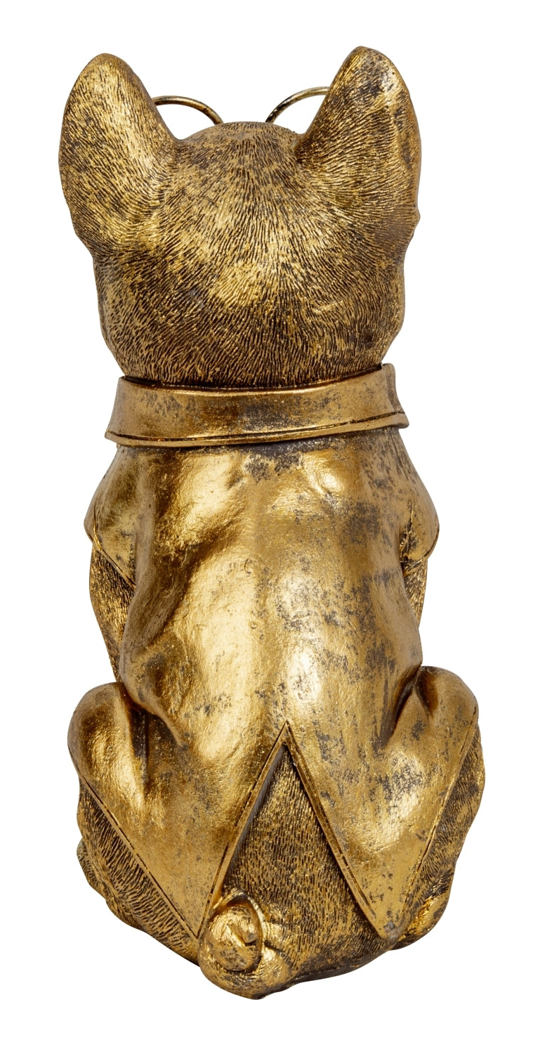 Dekofigur Mops Bravino Gold mit Brille