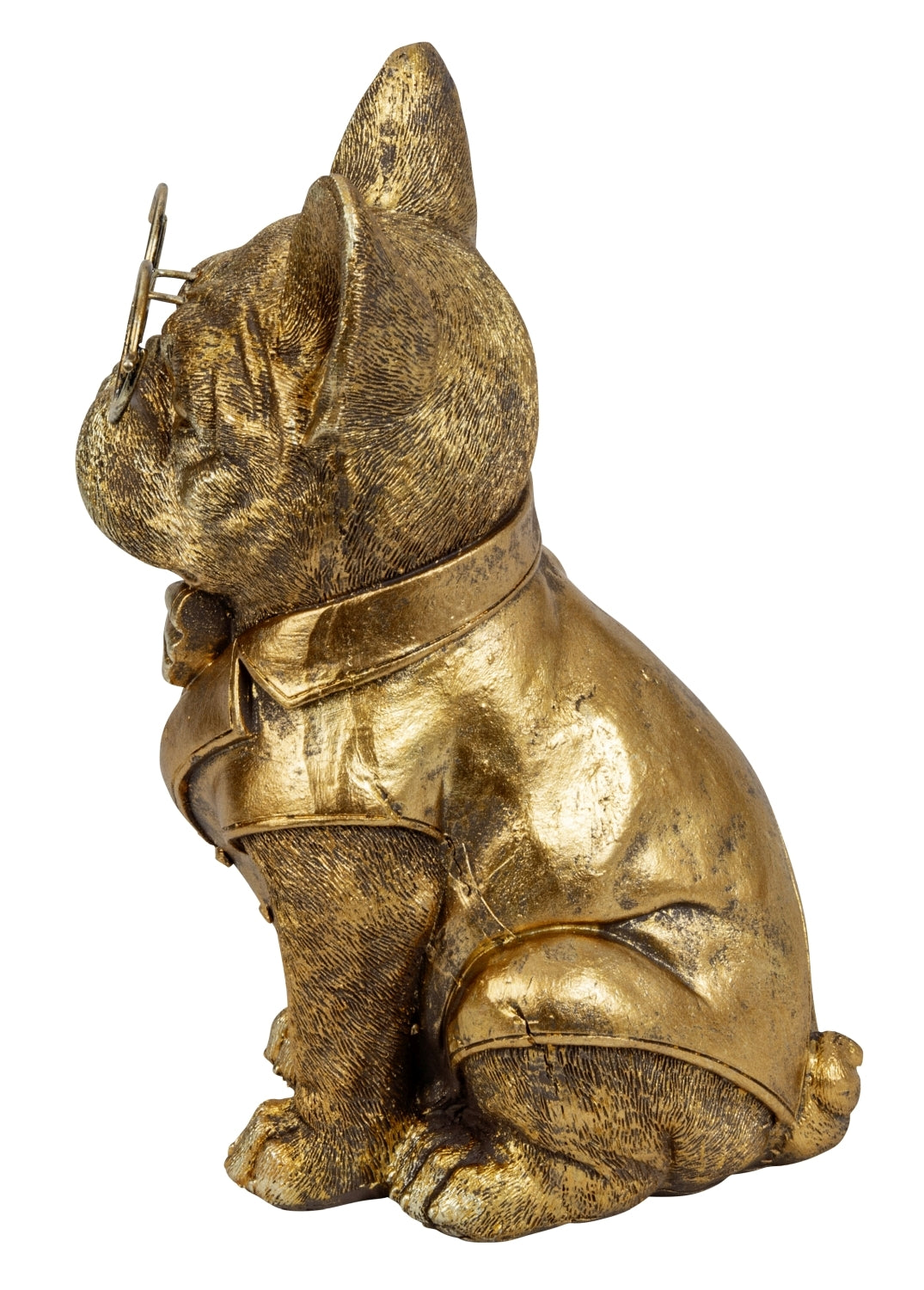 Dekofigur Mops Bravino Gold mit Brille