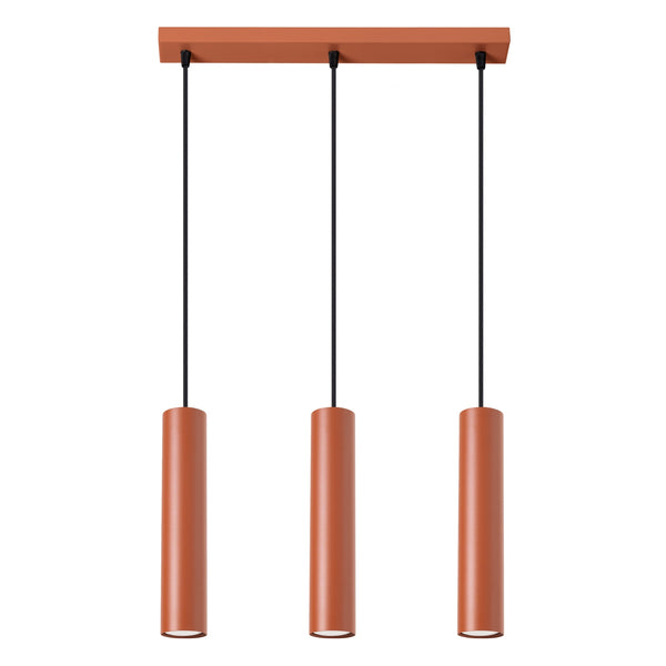 Pendant light LAGOS 3L red ochre
