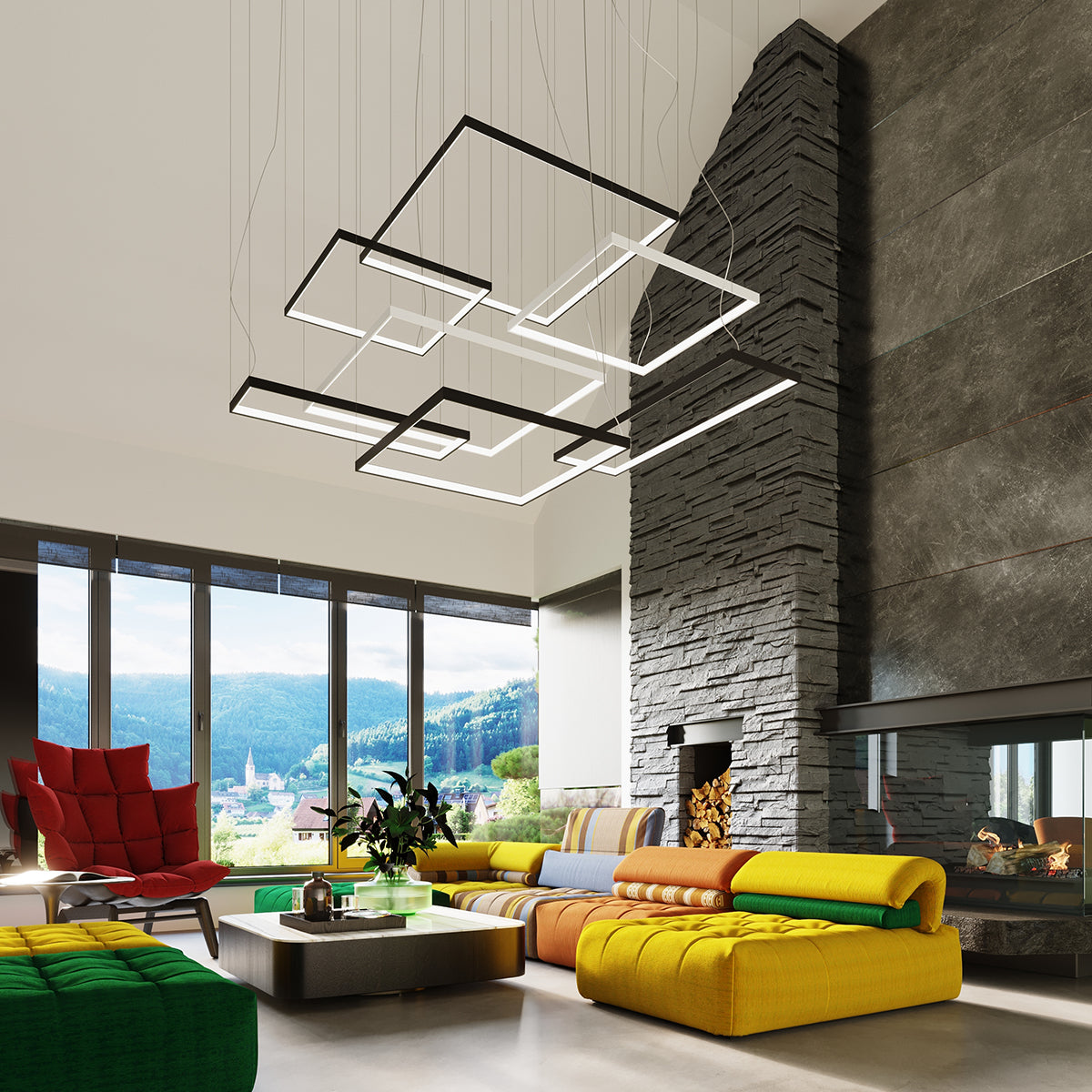 Kronleuchter NELYA M schwarz 4000K