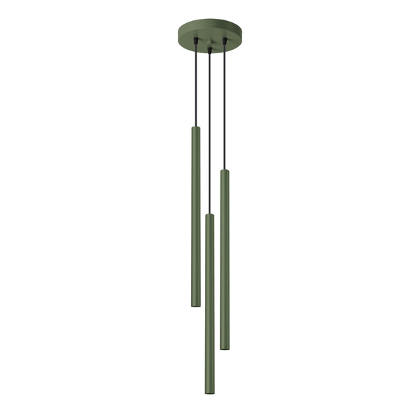 Pendant light PASTELO 3P olive green