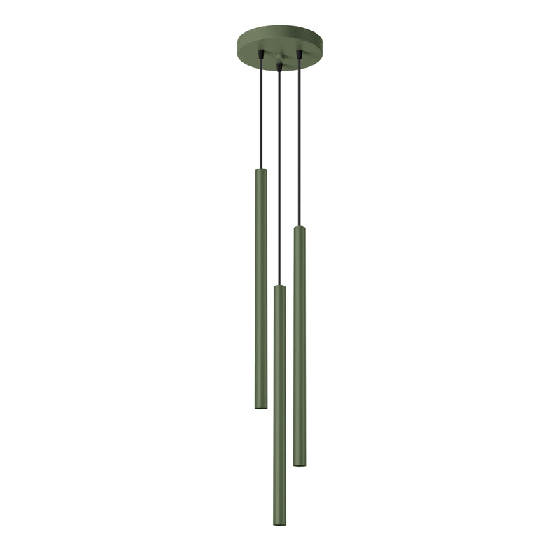 Pendant light PASTELO 3P olive green