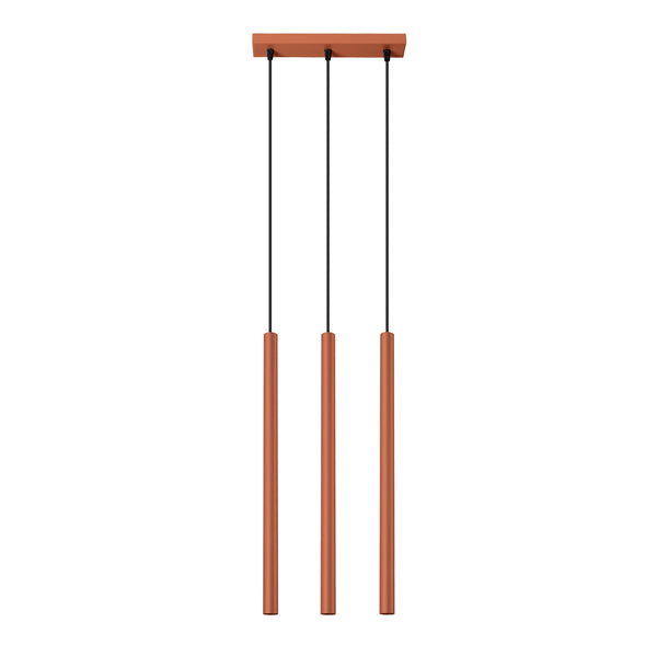 Pendant light PASTELO 3 red ochre