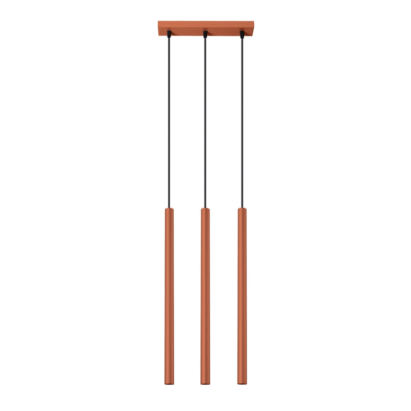 Pendant light PASTELO 3 red ochre
