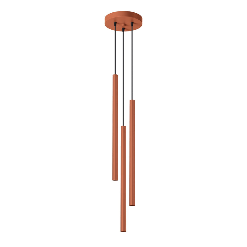 Pendant light PASTELO 3P red ochre