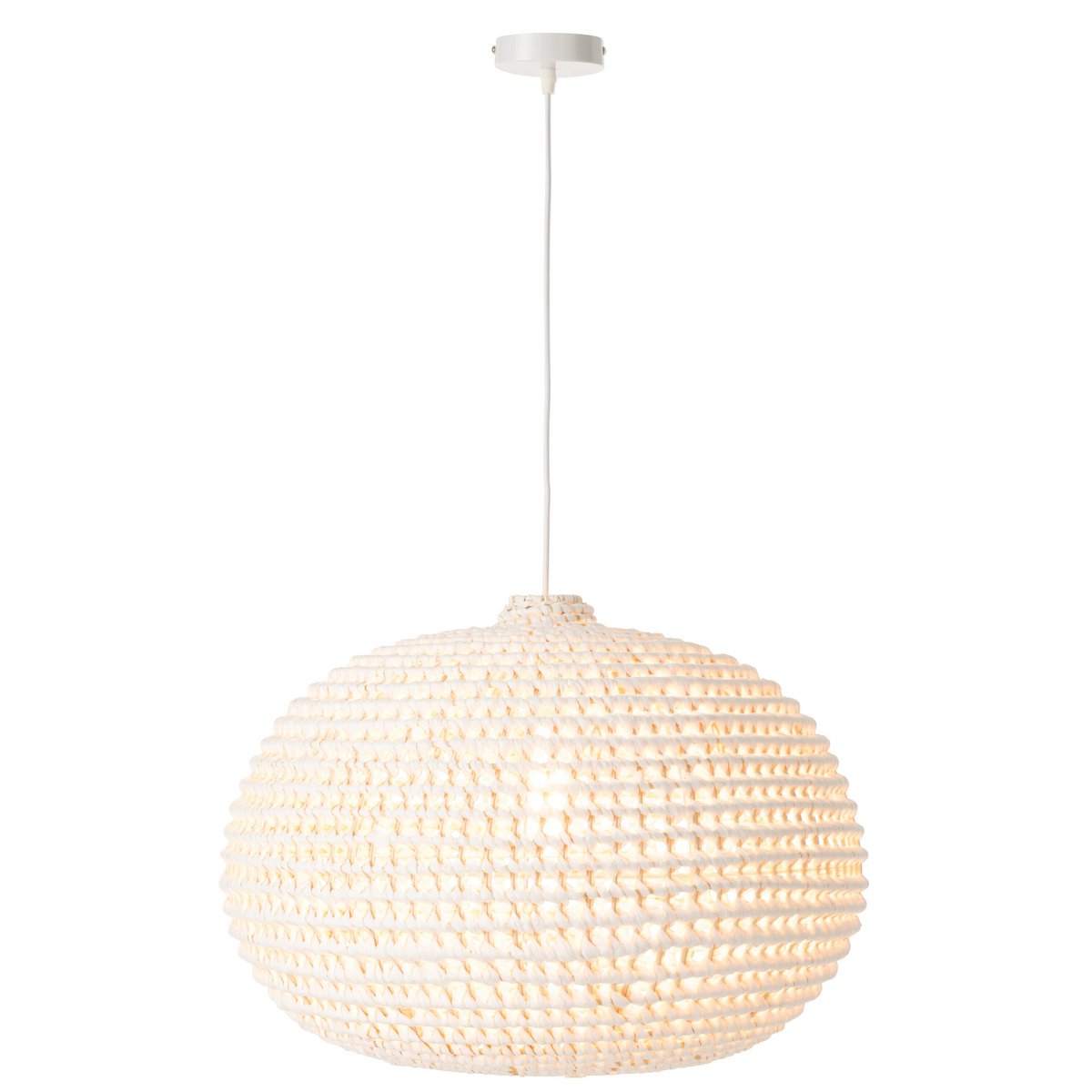 J-Line Deckenleuchte, rund, Metall, gedreht, Weiß