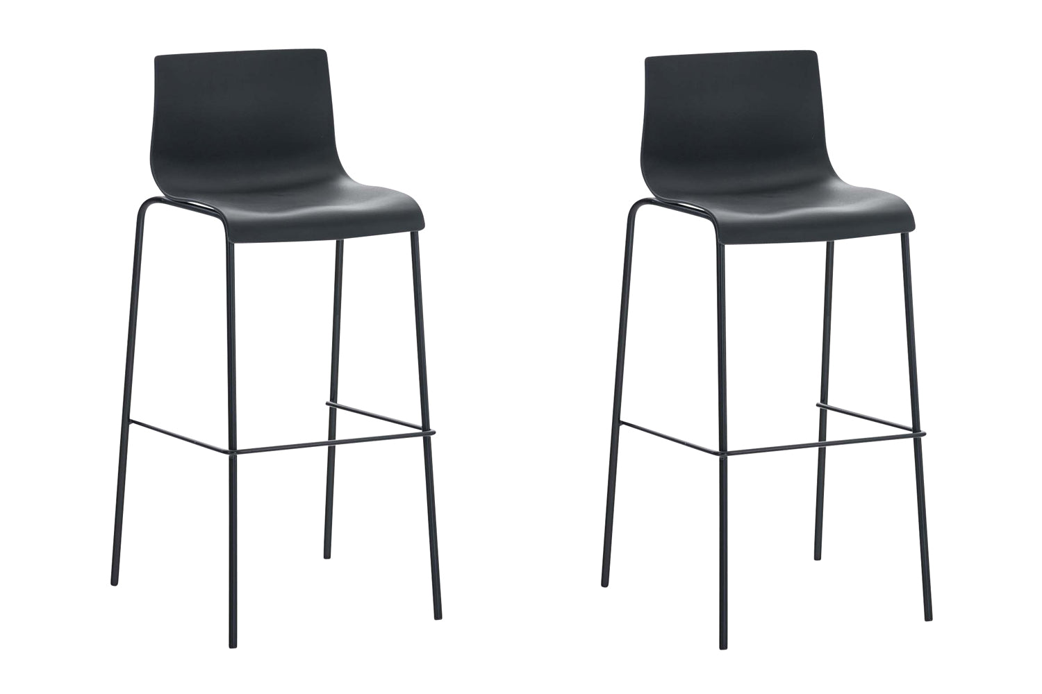 2er Set Barhocker HOVER Kunststoff 4-Fuß Gestell