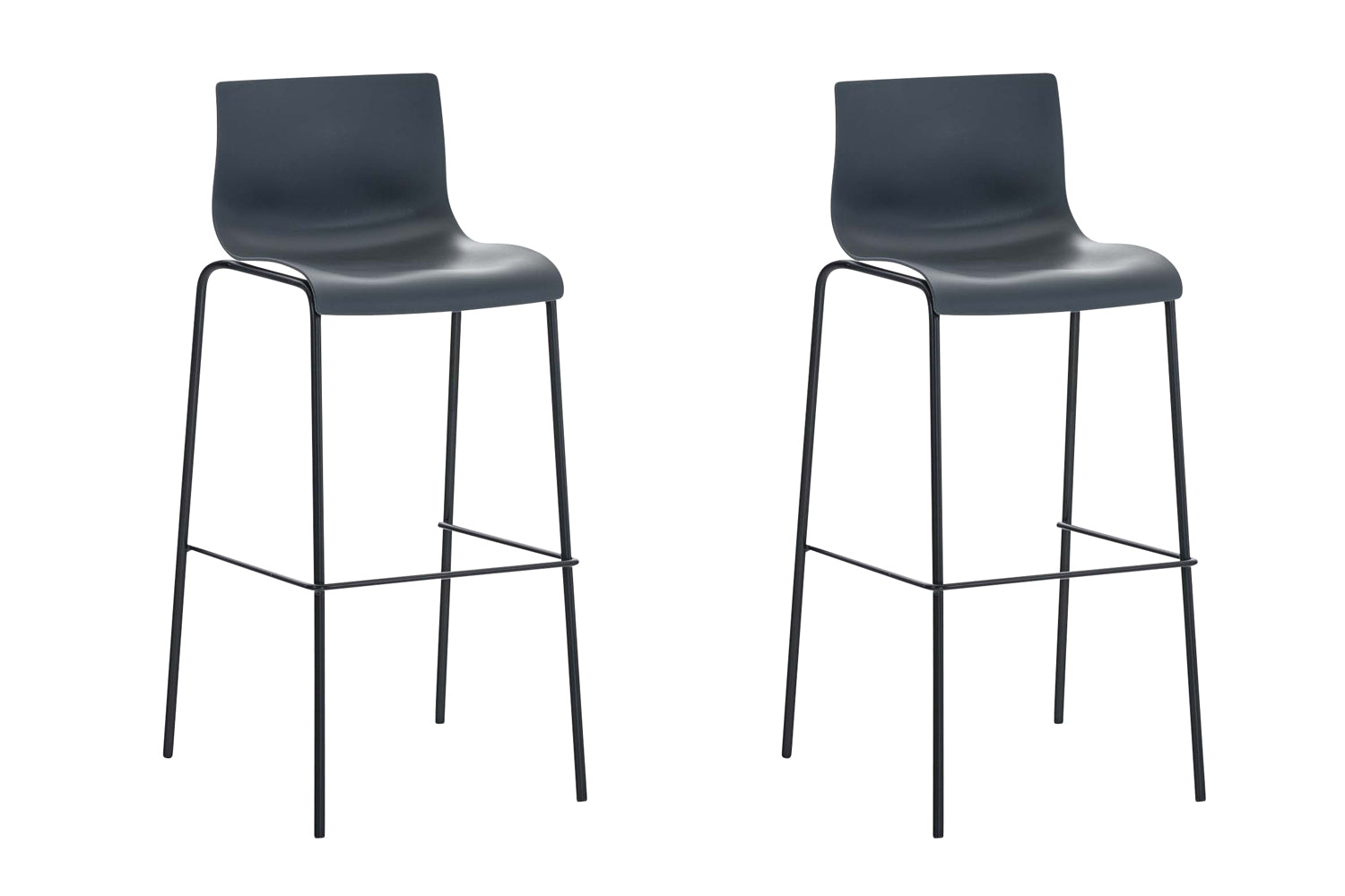 2er Set Barhocker HOVER Kunststoff 4-Fuß Gestell
