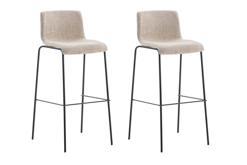 Set of 2 bar stools Hover fabric 4-leg frame