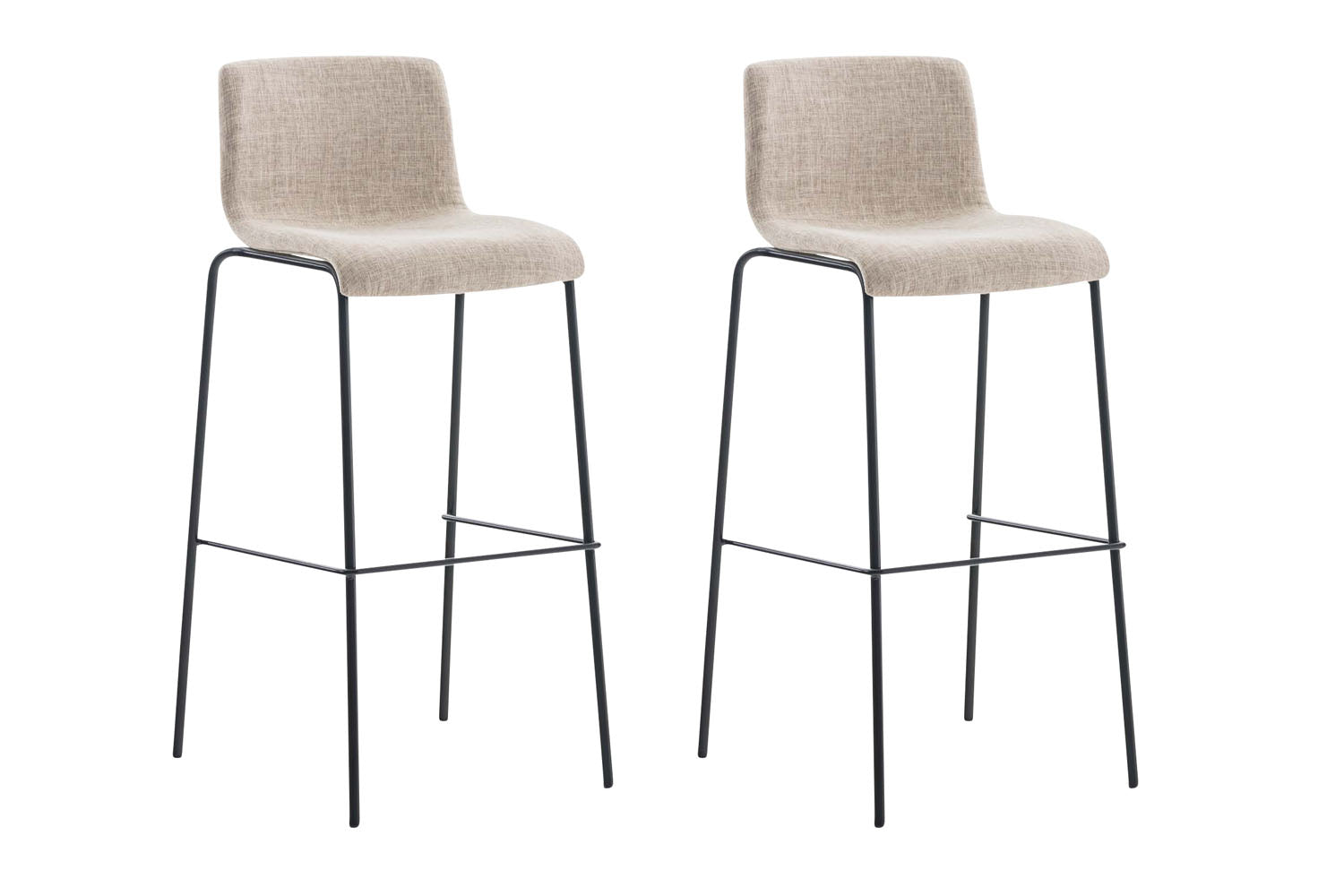 2er Set Barhocker Hover Stoff 4-Fuß Gestell