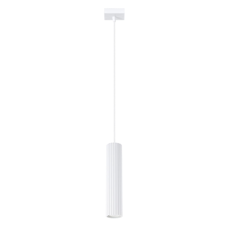 Pendelleuchte Karbon 1 Weiß Aluminium Zylinder Minimal