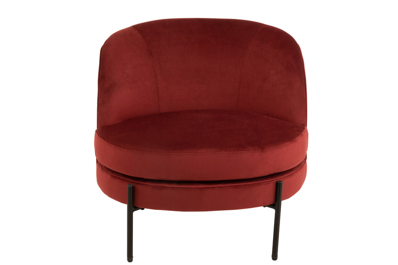 Lounge Rund Sessel aus Textil Metall in vier ansprechenden Farbtönen