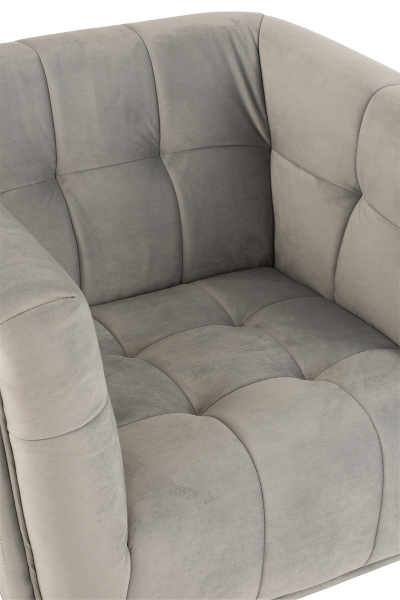 Elegante 1-Person Lounge Sitz aus Textil mit seitlichen Fächern und metall beinen