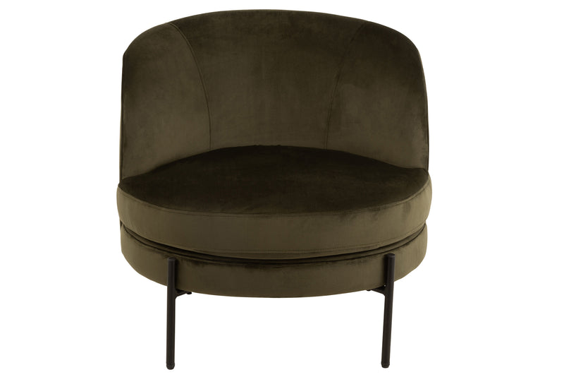 Lounge Rund Sessel aus Textil Metall in vier ansprechenden Farbtönen