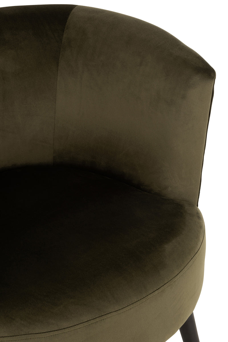Elegante fauteuil 'Tank' in het groen Een samensmelting van textiel en hout voor het ultieme woongevoel