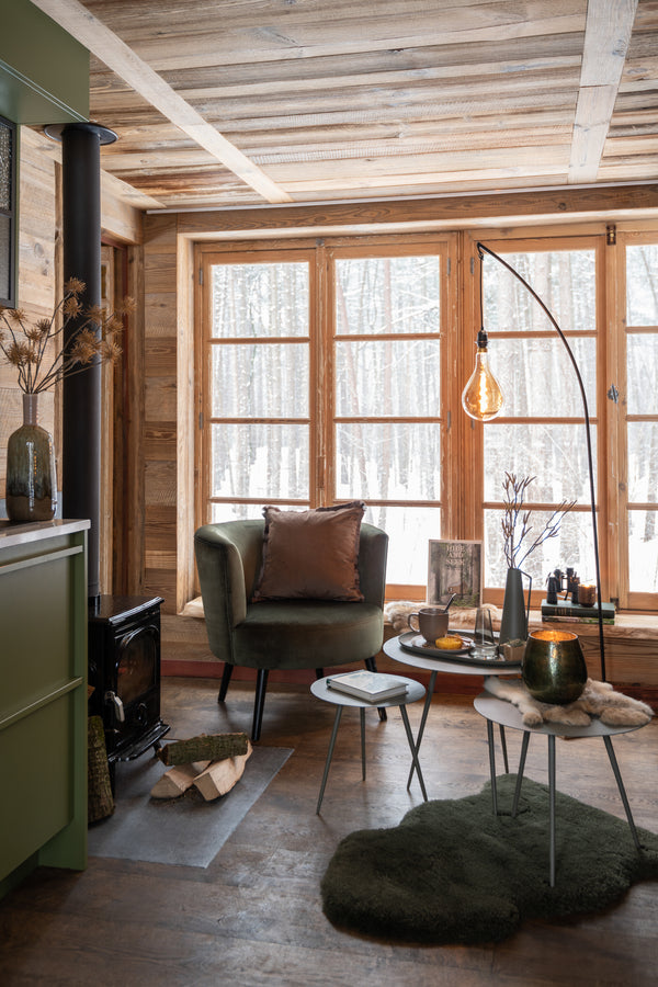 Eleganter Sessel 'Tank' in Grün Eine Fusion aus Textil & Holz für das ultimative Wohngefühl