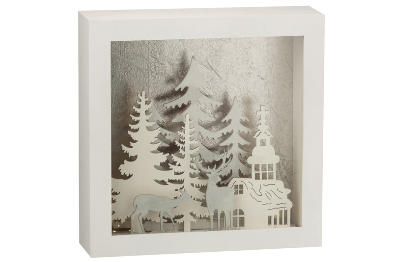 Winterwunder Eleganter 3D LED-Rahmen - Ein glänzendes Kunstwerk, das die Zauber der Wintersaison einfängt