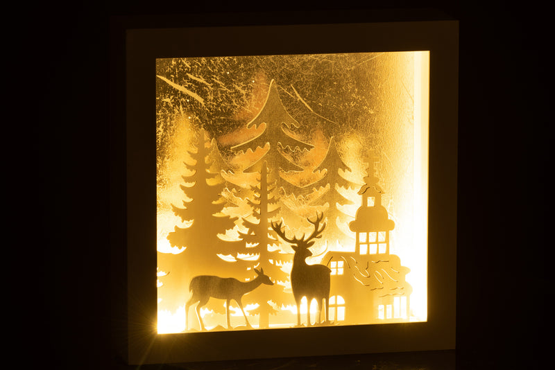 Winterwunder Eleganter 3D LED-Rahmen - Ein glänzendes Kunstwerk, das die Zauber der Wintersaison einfängt