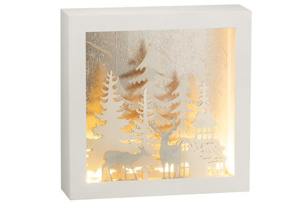 Winterwunder Eleganter 3D LED-Rahmen - Ein glänzendes Kunstwerk, das die Zauber der Wintersaison einfängt