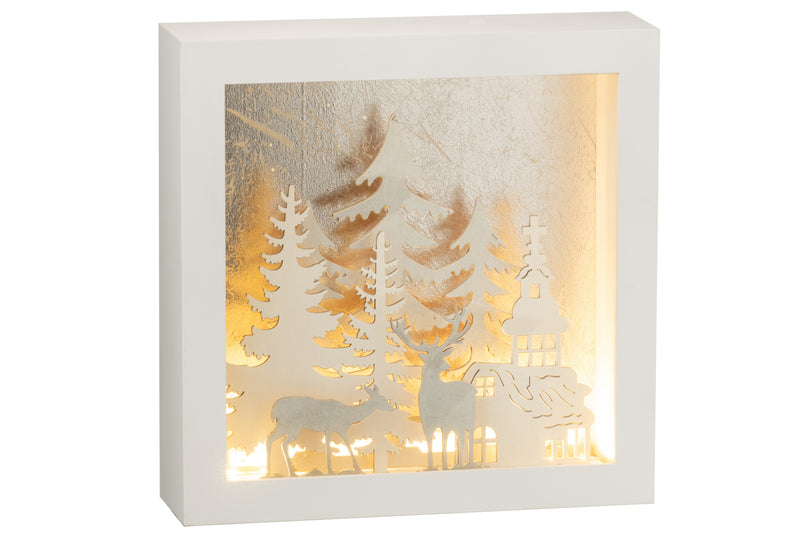 Winterwunder Eleganter 3D LED-Rahmen - Ein glänzendes Kunstwerk, das die Zauber der Wintersaison einfängt